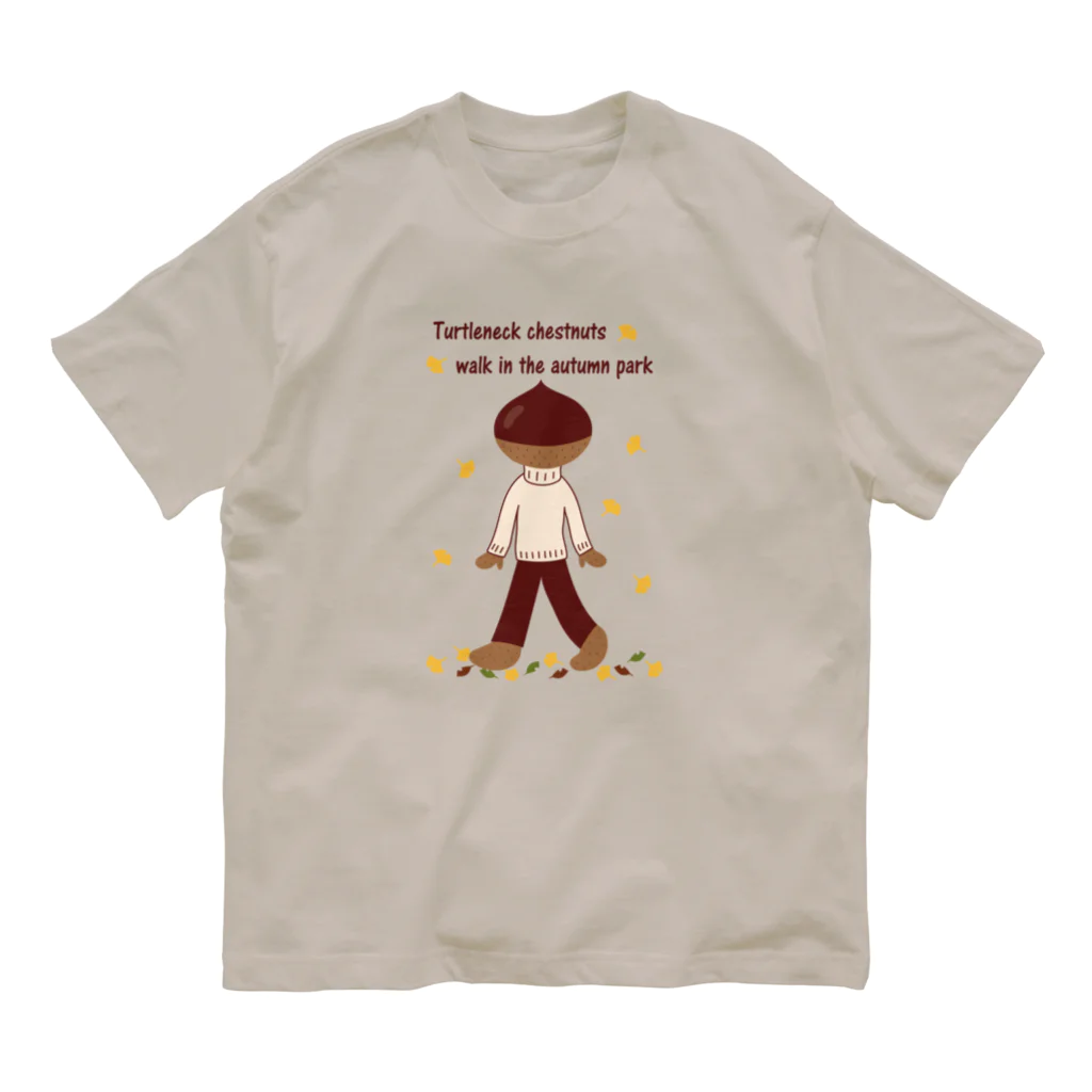 キッズモード某のとっくりくんの秋散歩 유기농 코튼 티셔츠