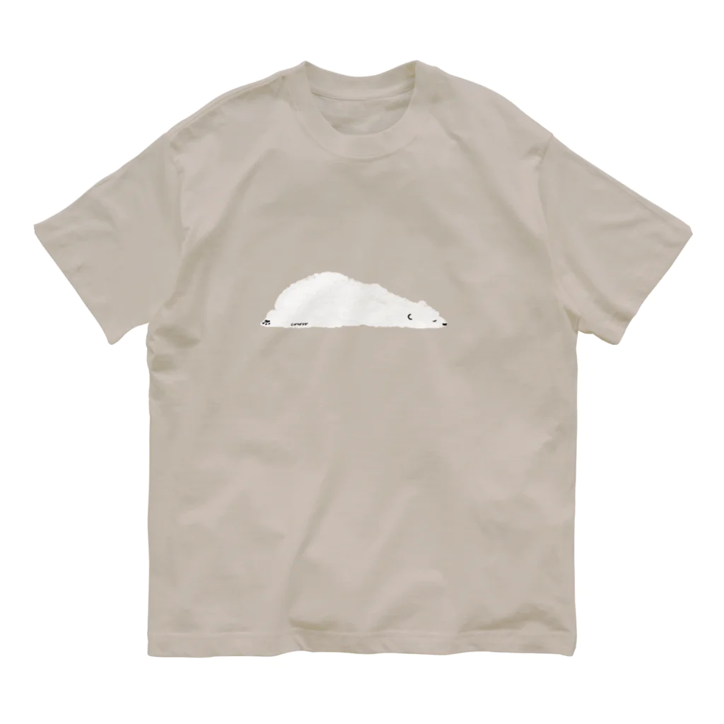 しろくまのかばん屋さん（SUZURI店）のとけたように ねむる しろくま Organic Cotton T-Shirt