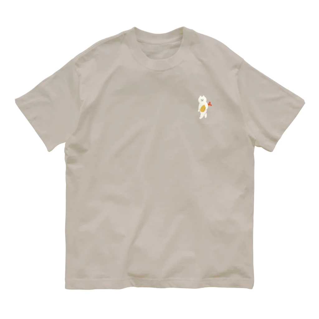 SUIMINグッズのお店の【小】エビフライをさわやかに運ぶねこ Organic Cotton T-Shirt