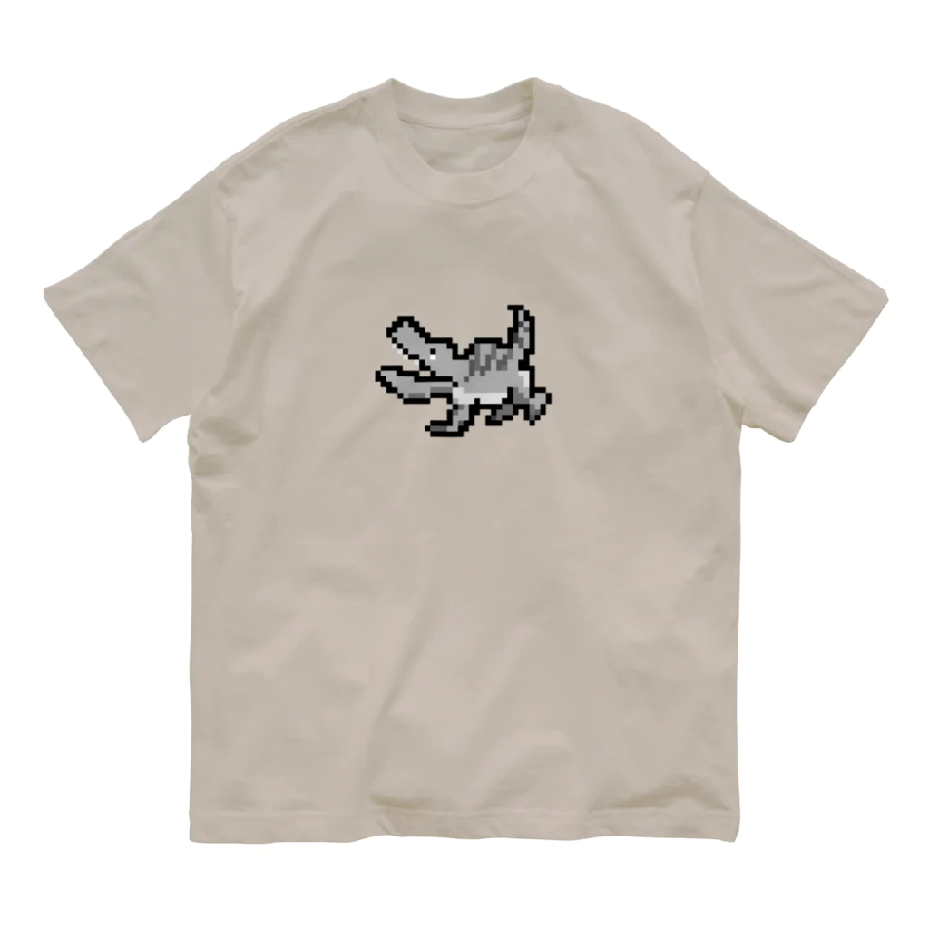 激辛ダイナソーの旧ピクセルザウルス オーガニックコットンTシャツ