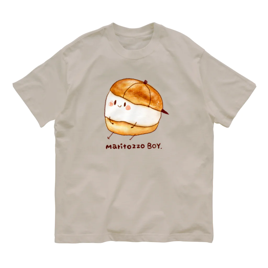 いわさきまゆこ｜食べ物イラストのマリトッツォボーイ Organic Cotton T-Shirt