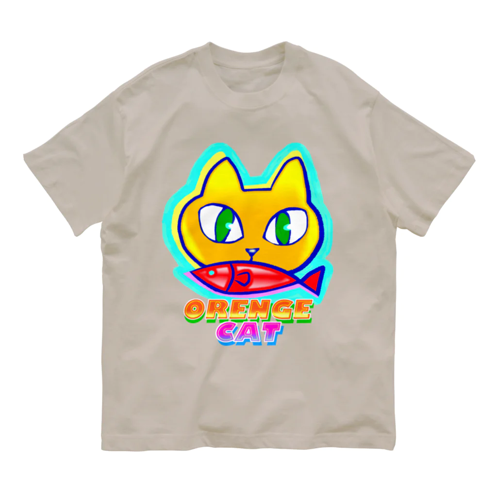 ✨🌈✨ユラクラカン🇯🇵 ✨🌈✨の🍊🐈 オレンジキャット🍊🐈　ライト Organic Cotton T-Shirt