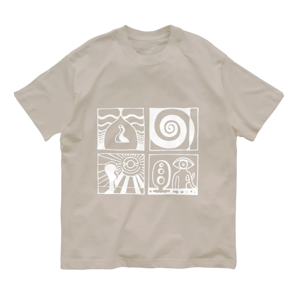 太陽の眼の太陽の眼 文字絵(白/前面) Organic Cotton T-Shirt