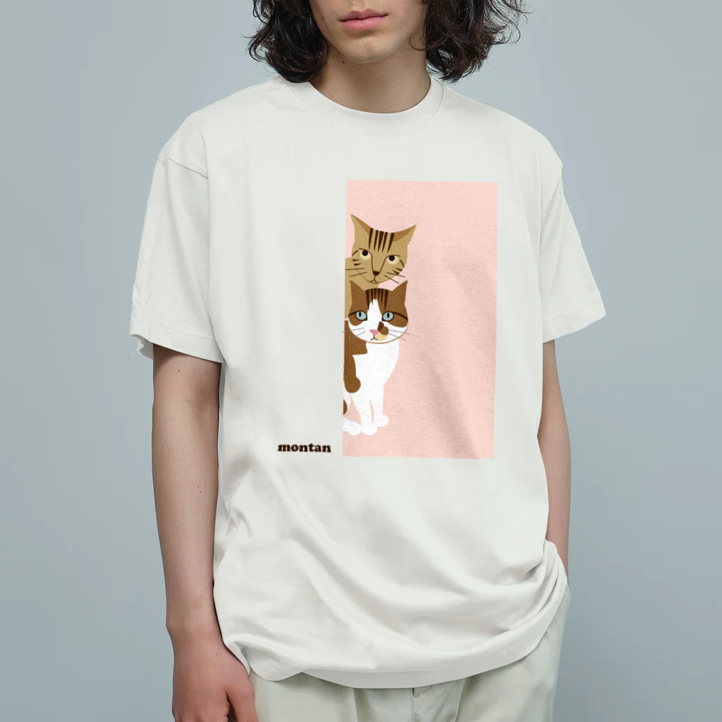 エダマメトイチのmontan pink オーガニックコットンTシャツ