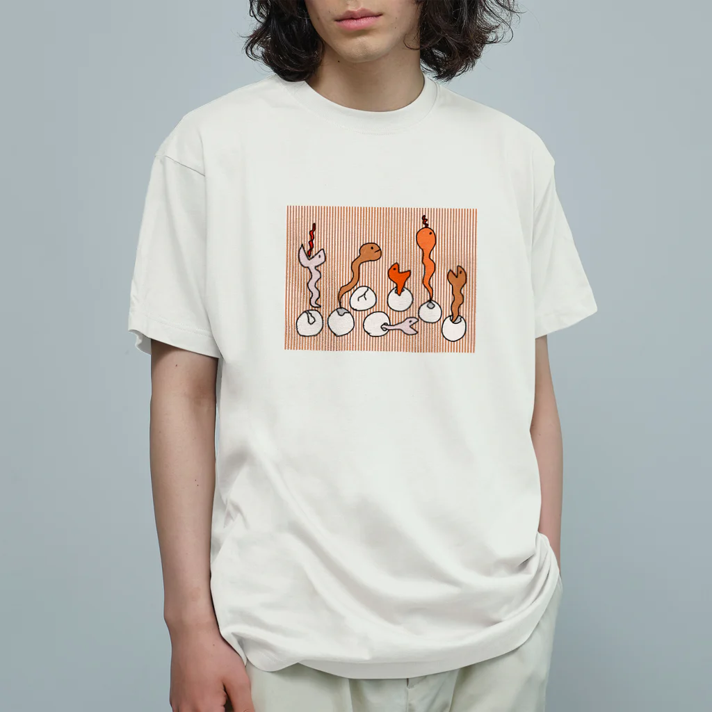 クエクエのへび、産まれまくる オーガニックコットンTシャツ