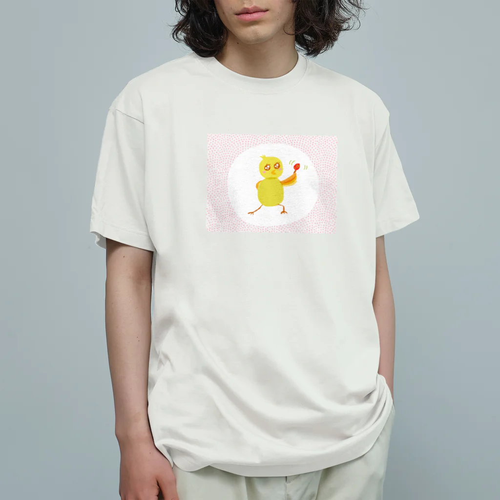 クエクエのファンシーひよこ オーガニックコットンTシャツ