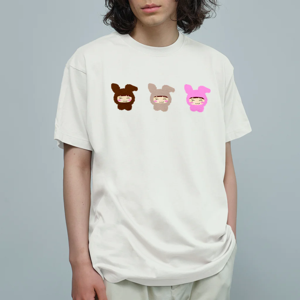 ちびもりのちいちゃん🧒ときどきUSAGI🐰 Organic Cotton T-Shirt