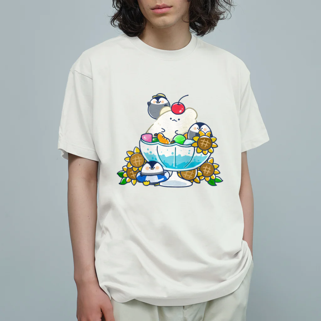 フタバ（イラストレーター・マンガ家）のゆるっとかわいいペンギンさんのかき氷タイム Organic Cotton T-Shirt