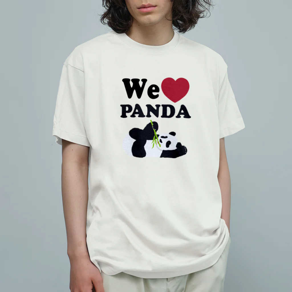 キッズモード某のwe love パンダ オーガニックコットンTシャツ