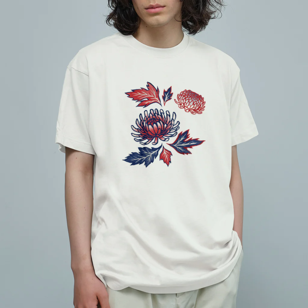 IZANAMI by Akane Yabushitaの【日本レトロ#03】菊 オーガニックコットンTシャツ