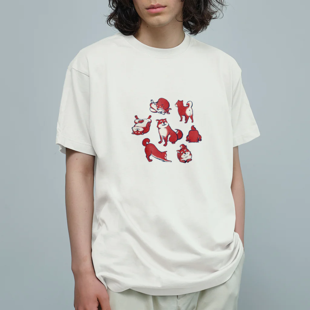 IZANAMI by Akane Yabushitaの【日本レトロ#18】柴犬 Organic Cotton T-Shirt