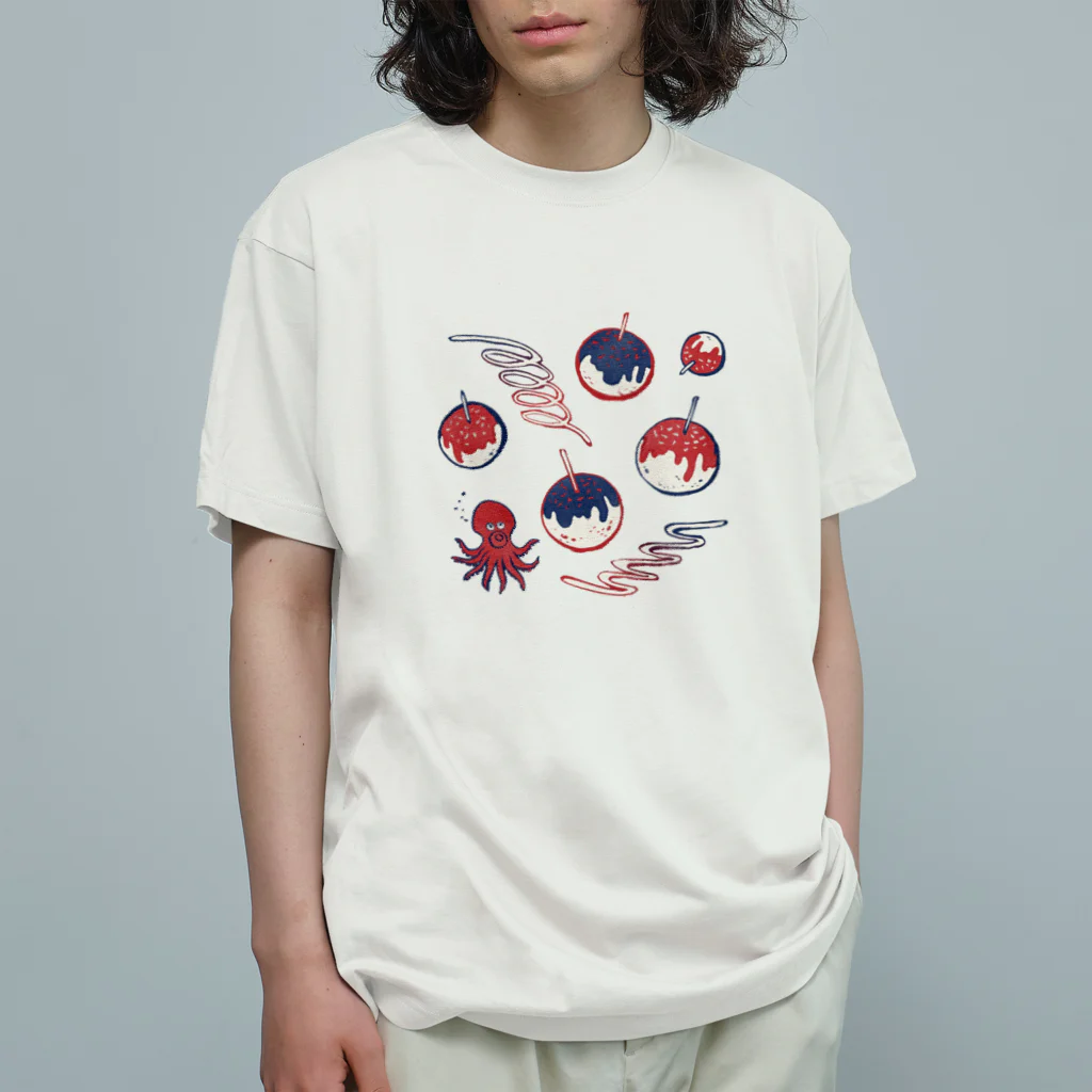 IZANAMI by Akane Yabushitaの【日本レトロ#20】たこ焼き Organic Cotton T-Shirt