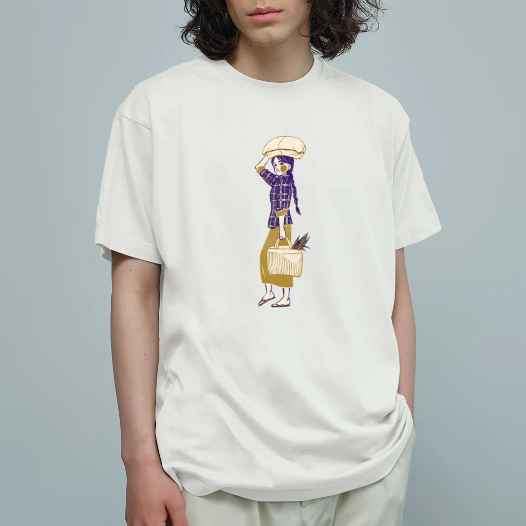 IZANAMI by Akane Yabushitaの【ミャンマーの人々】マーケットの女性 Organic Cotton T-Shirt