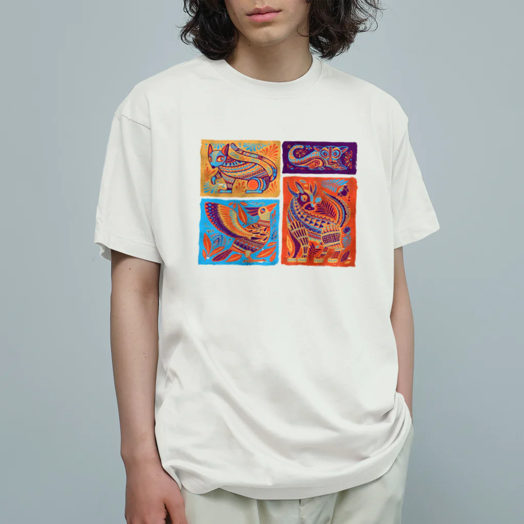 IZANAMI by Akane Yabushitaのメキシコのアレブリヘス（オレンジ） オーガニックコットンTシャツ