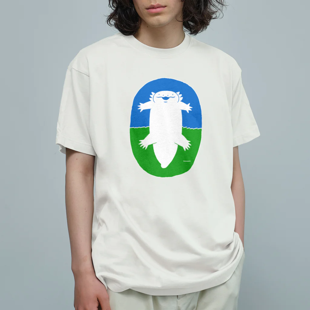 いきものだものの青空のウーパールーパーくん Organic Cotton T-Shirt