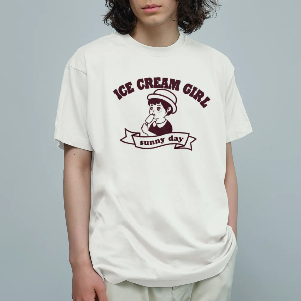 キッズモード某のアイスクリームガール オーガニックコットンTシャツ