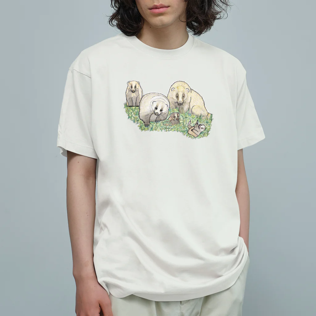 つまき♪のアナグマさん５ オーガニックコットンTシャツ