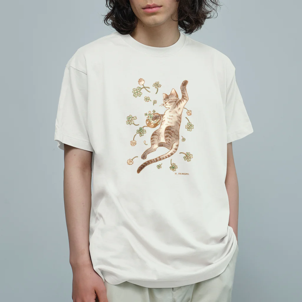 ＡＫＩＮＡＭＩの幸運招き猫 オーガニックコットンTシャツ