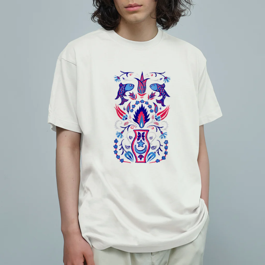 IZANAMI by Akane Yabushitaの🇹🇷トルコのイズニックタイル【ラピスラズリ】 Organic Cotton T-Shirt