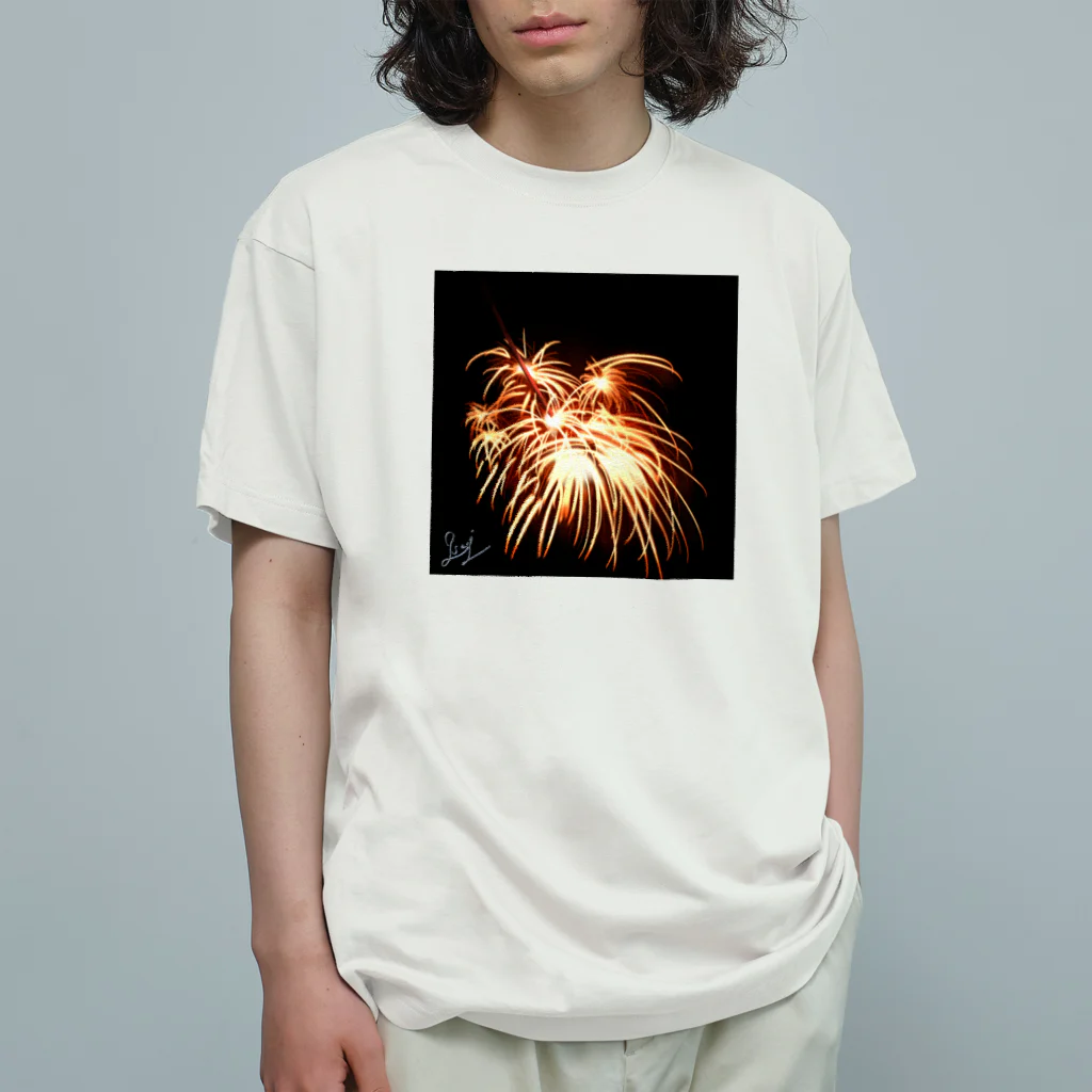 ひはせの淡色　線香花火 Organic Cotton T-Shirt