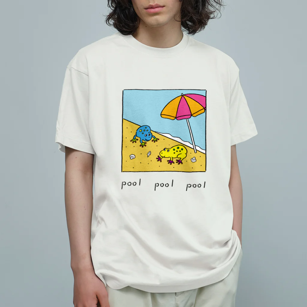 Futakawa Mayuのグッズショップのpool カエル Organic Cotton T-Shirt