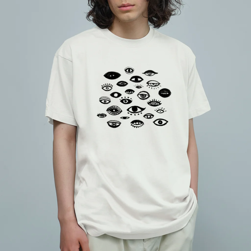 IZANAMI by Akane Yabushitaの千の瞳（The Observer Is the Observed） - 黒 Organic Cotton T-Shirt