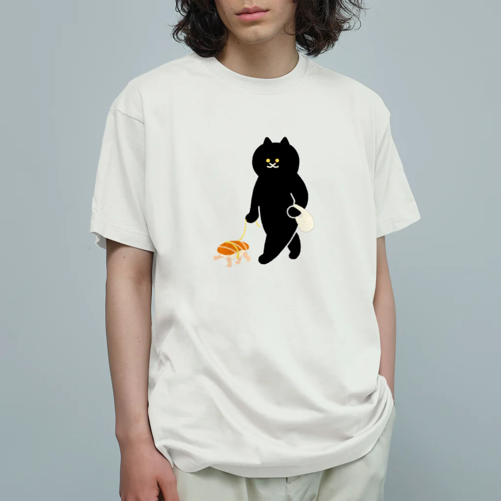 SUIMINグッズのお店の【大】平凡なサーモン握り オーガニックコットンTシャツ