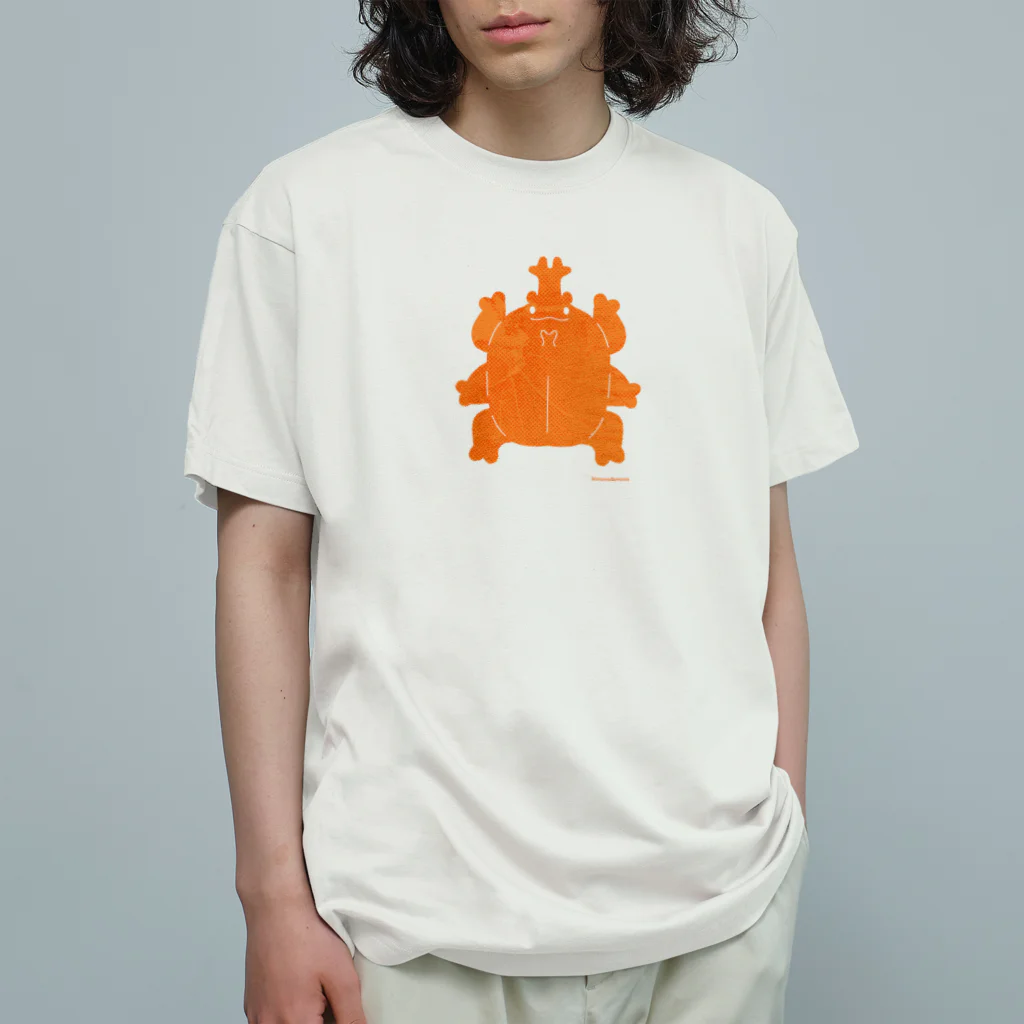 いきものだもののオレンジのカブトムシくん オーガニックコットンTシャツ