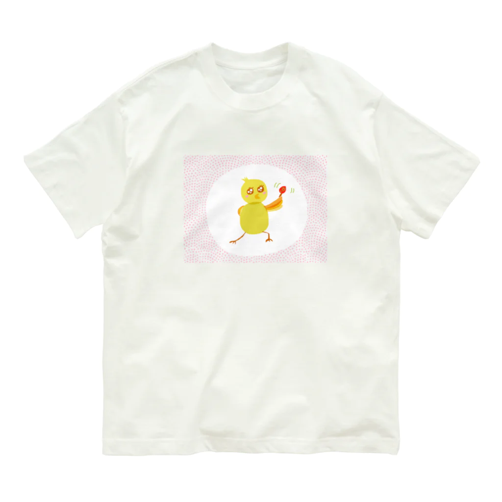 クエクエのファンシーひよこ オーガニックコットンTシャツ