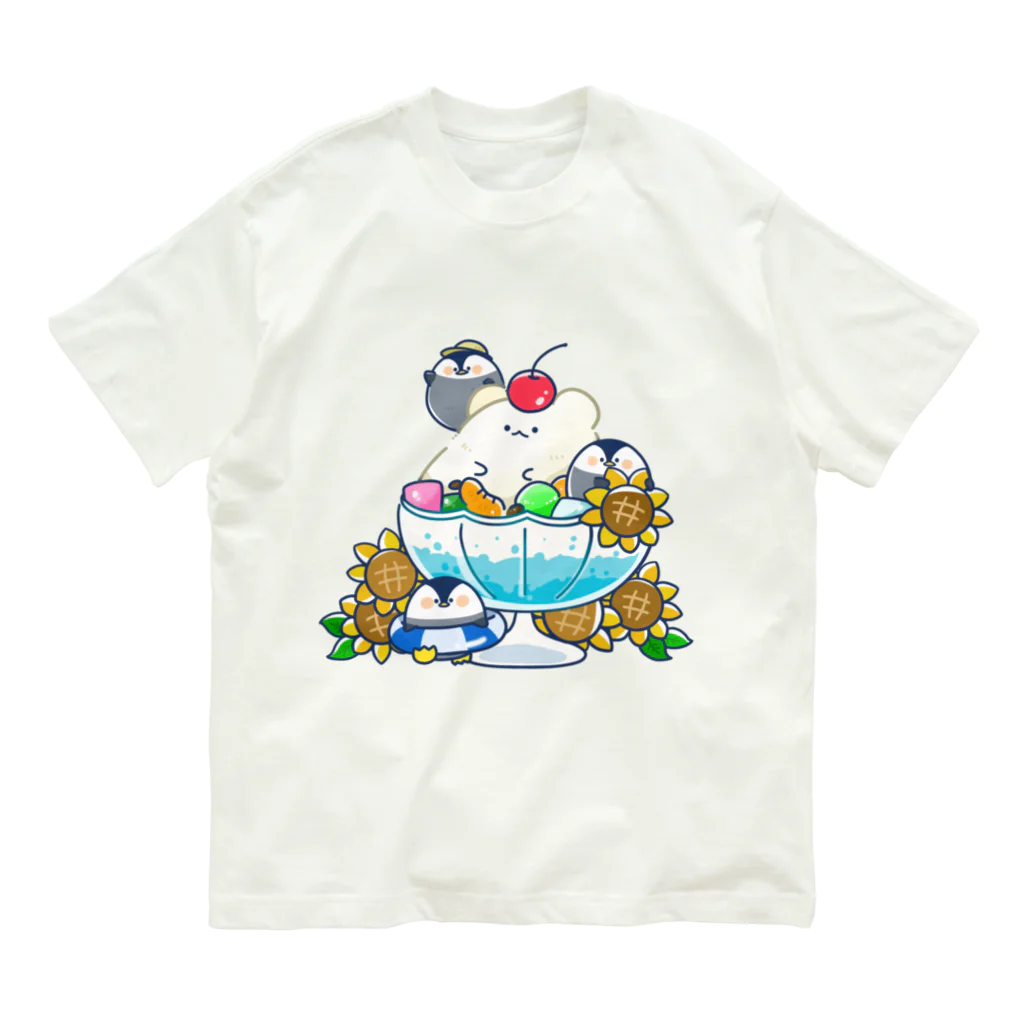 フタバ（イラストレーター・マンガ家）のゆるっとかわいいペンギンさんのかき氷タイム Organic Cotton T-Shirt