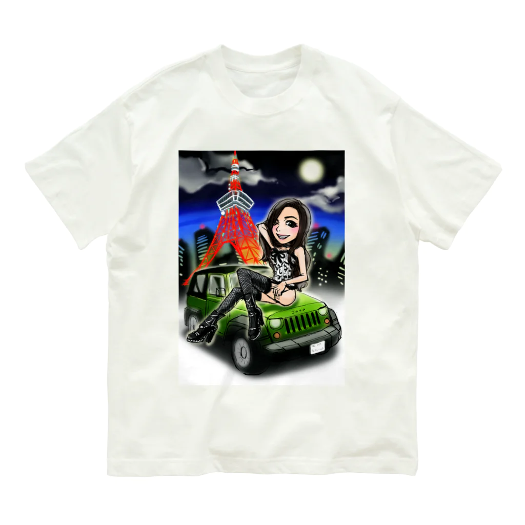 SexyJeepのwith Kコレクション　タワージープくん オーガニックコットンTシャツ