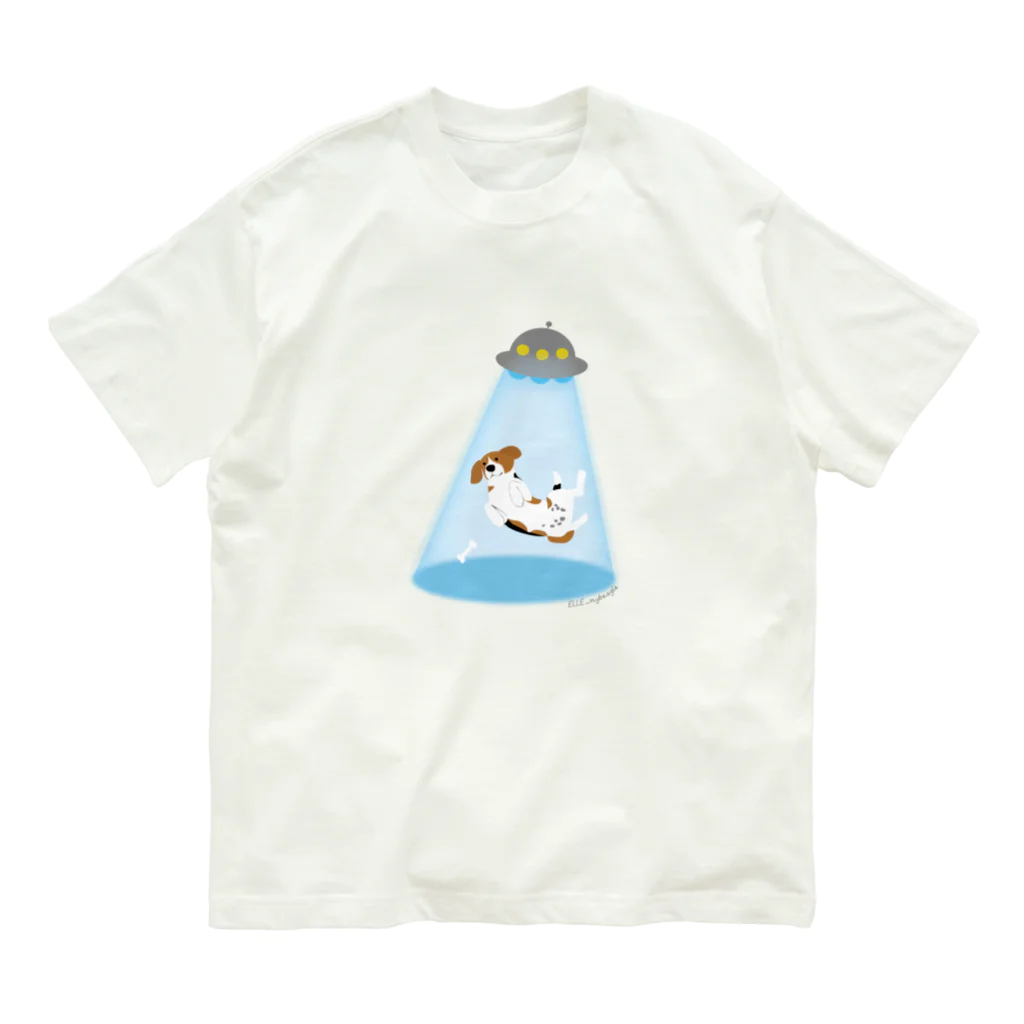 ELLE_mybeagleのアブダクト・ビーグル（２） オーガニックコットンTシャツ