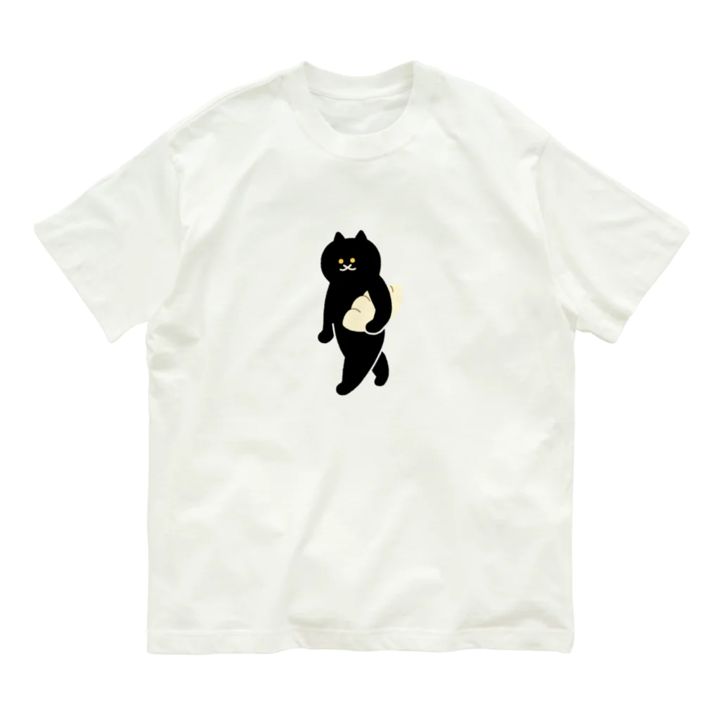 SUIMINグッズのお店の【中】餃子をMacBookのように運ぶねこ Organic Cotton T-Shirt