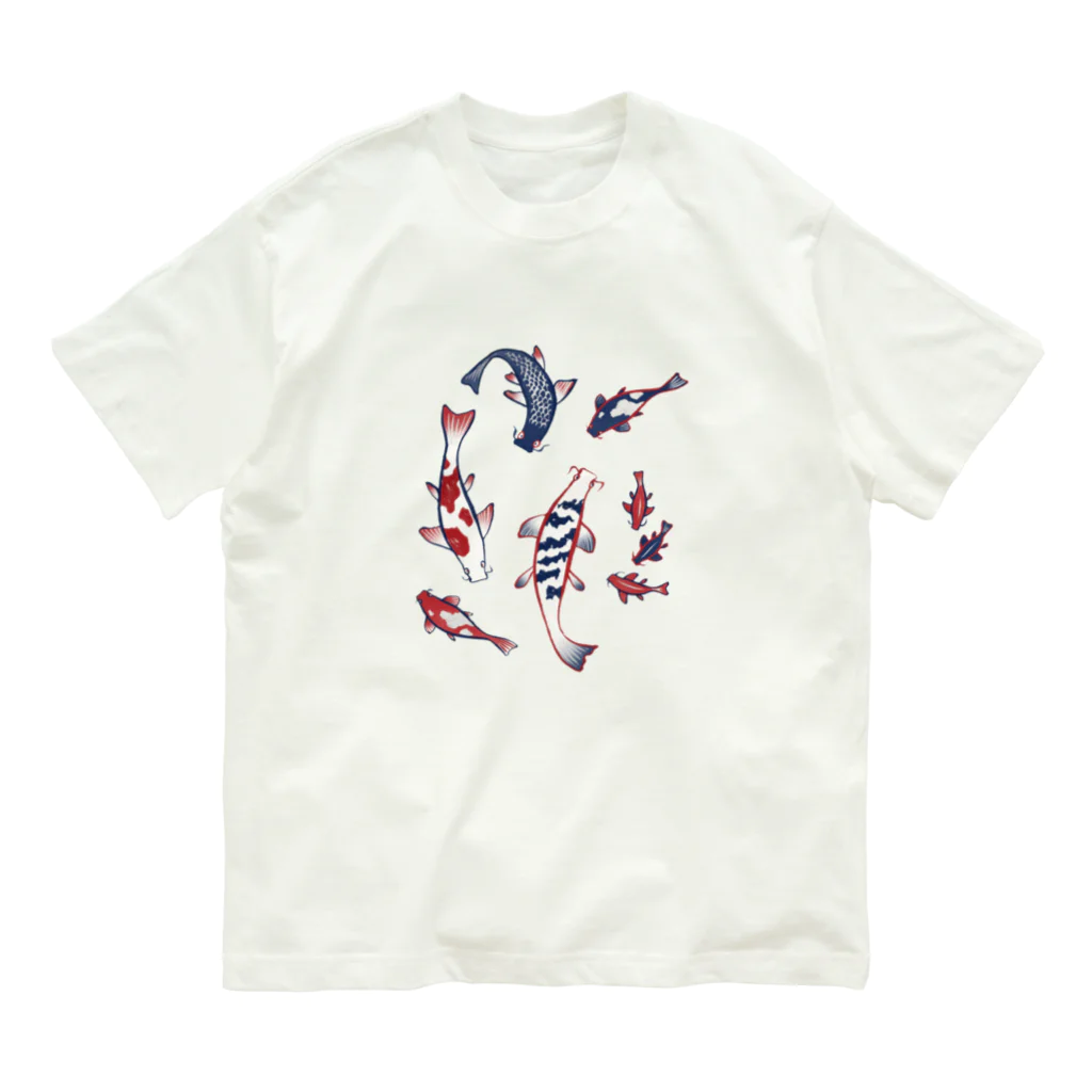 IZANAMI by Akane Yabushitaの【日本レトロ#12】鯉  Organic Cotton T-Shirt