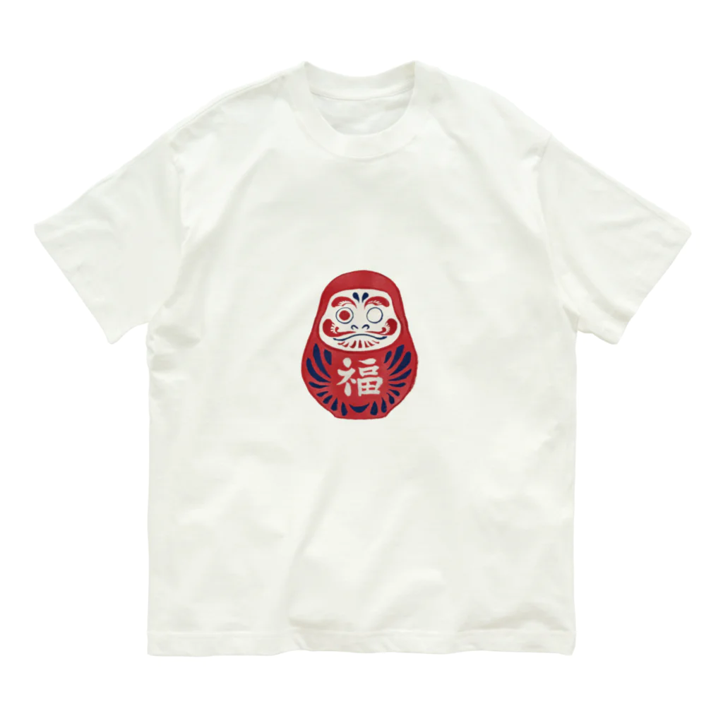 IZANAMI by Akane Yabushitaの【日本レトロ#16】だるま オーガニックコットンTシャツ