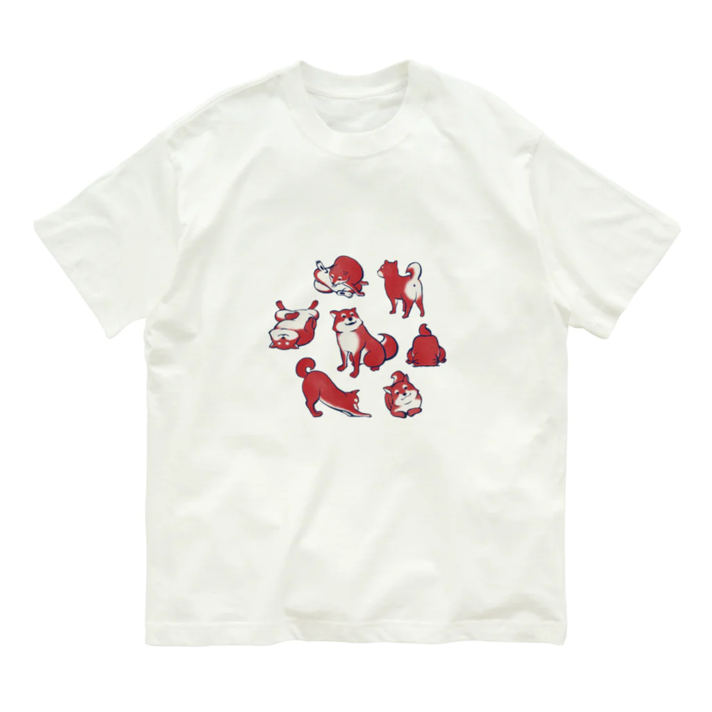 IZANAMI by Akane Yabushitaの【日本レトロ#18】柴犬 Organic Cotton T-Shirt