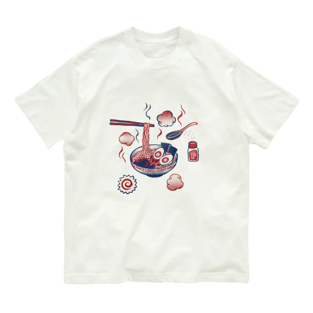 IZANAMI by Akane Yabushitaの【日本レトロ#25】ラーメン オーガニックコットンTシャツ