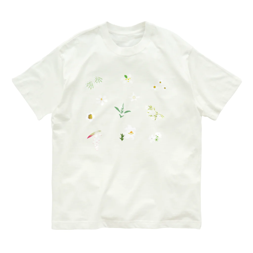 しまのなかまfromIRIOMOTEの西表島の白い花（11種） Organic Cotton T-Shirt