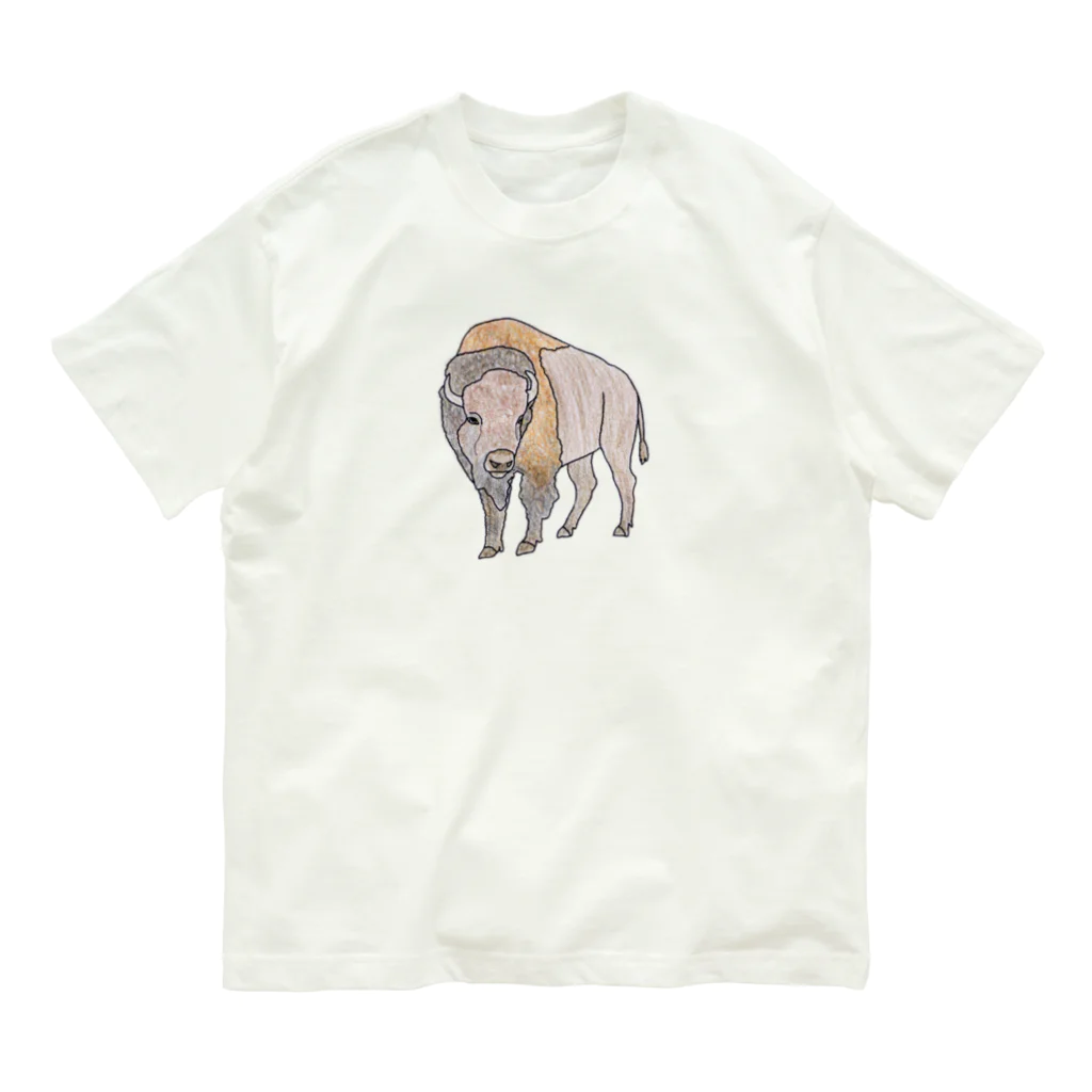 つまき♪のアメリカバイソンさん オーガニックコットンTシャツ