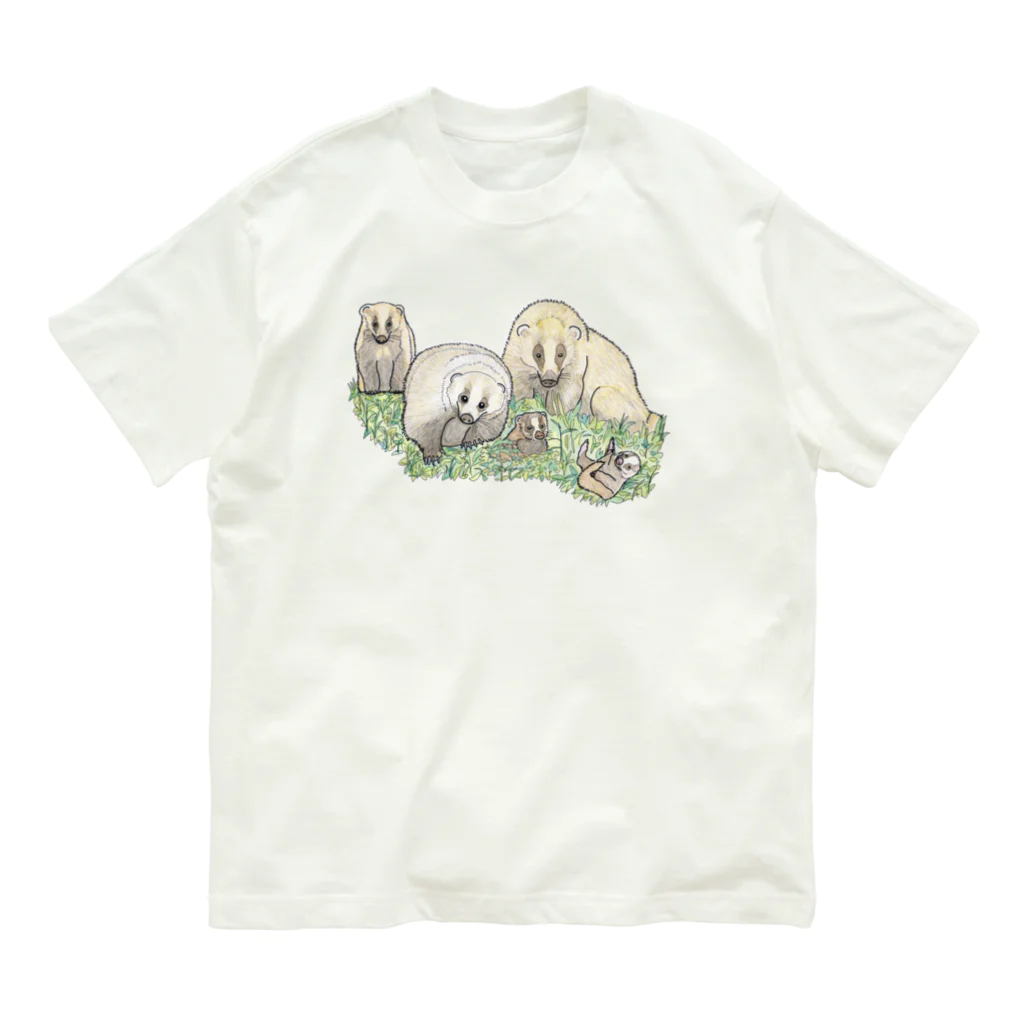 つまき♪のアナグマさん５ オーガニックコットンTシャツ