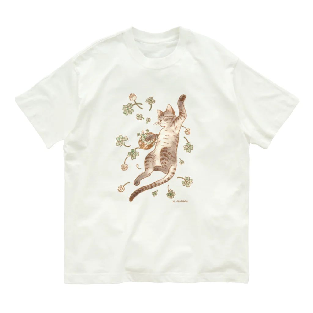 ＡＫＩＮＡＭＩの幸運招き猫 オーガニックコットンTシャツ