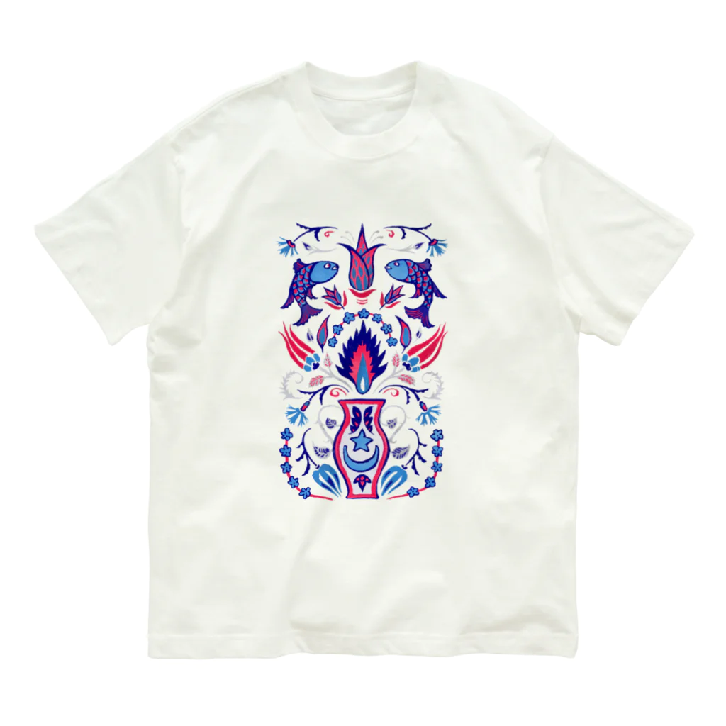 IZANAMI by Akane Yabushitaの🇹🇷トルコのイズニックタイル【ラピスラズリ】 Organic Cotton T-Shirt