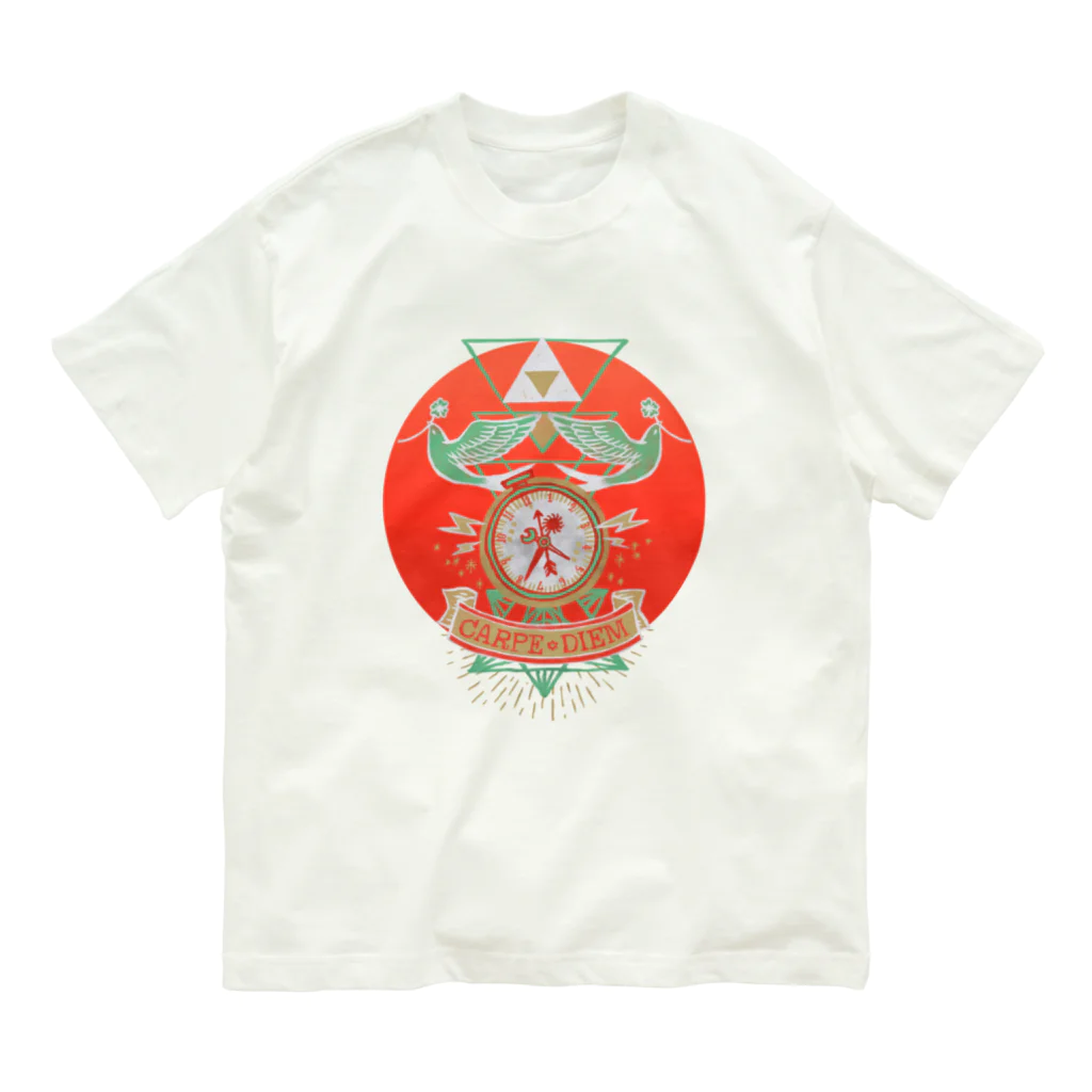 IZANAMI by Akane YabushitaのCarpe Diem （その日を摘め） オーガニックコットンTシャツ