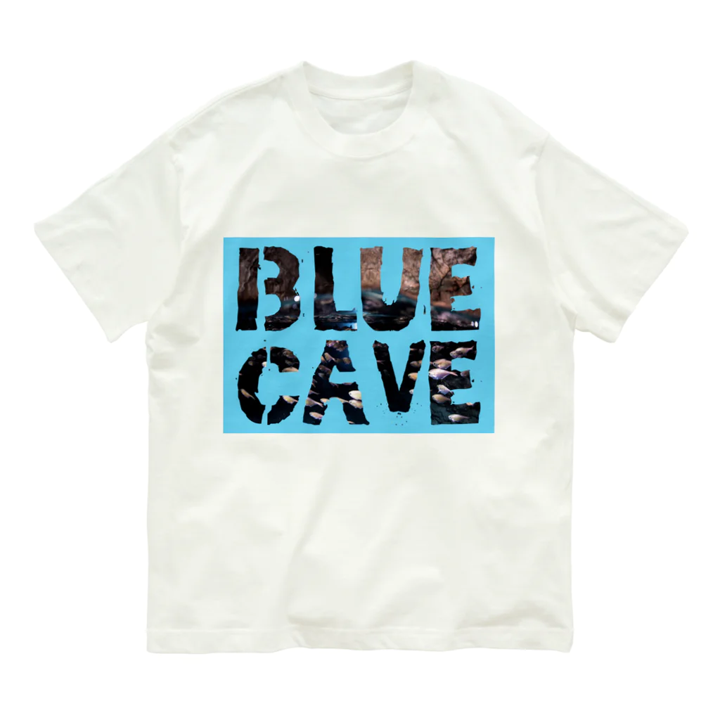 (株)えくぼの[BLUECAVEロゴ] オーガニックコットンTシャツ