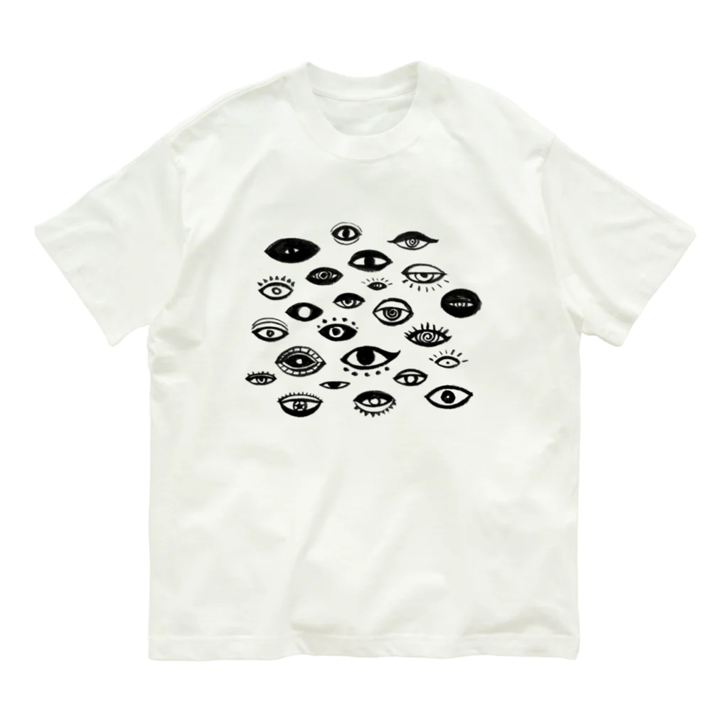 IZANAMI by Akane Yabushitaの千の瞳（The Observer Is the Observed） - 黒 Organic Cotton T-Shirt