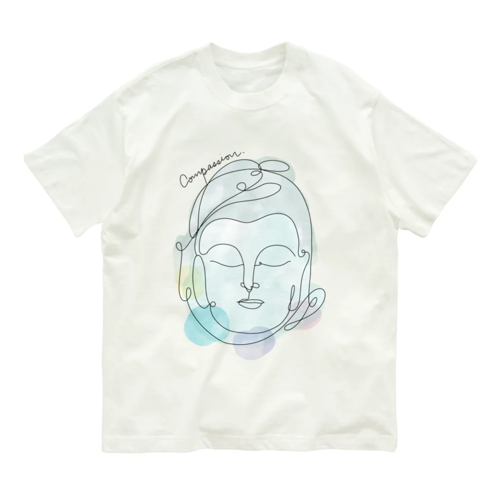 ドリゼラのおみやげ販売所のCompassion Buddha -Original- Organic Cotton T-Shirt