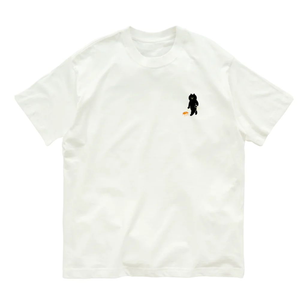 SUIMINグッズのお店の【小】平凡なサーモン握り オーガニックコットンTシャツ