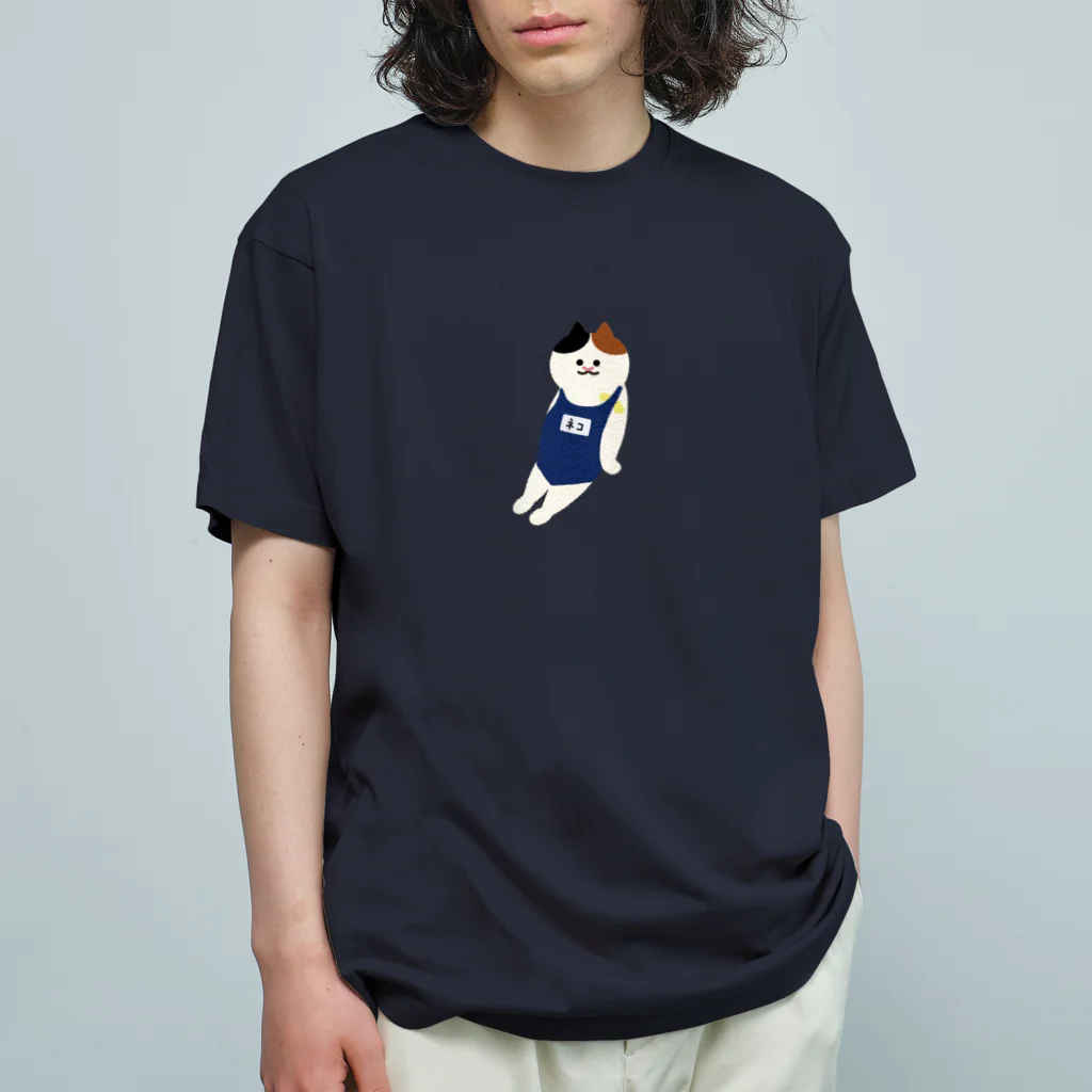 SUIMINグッズのお店の【中】スクール水着のねこ オーガニックコットンTシャツ