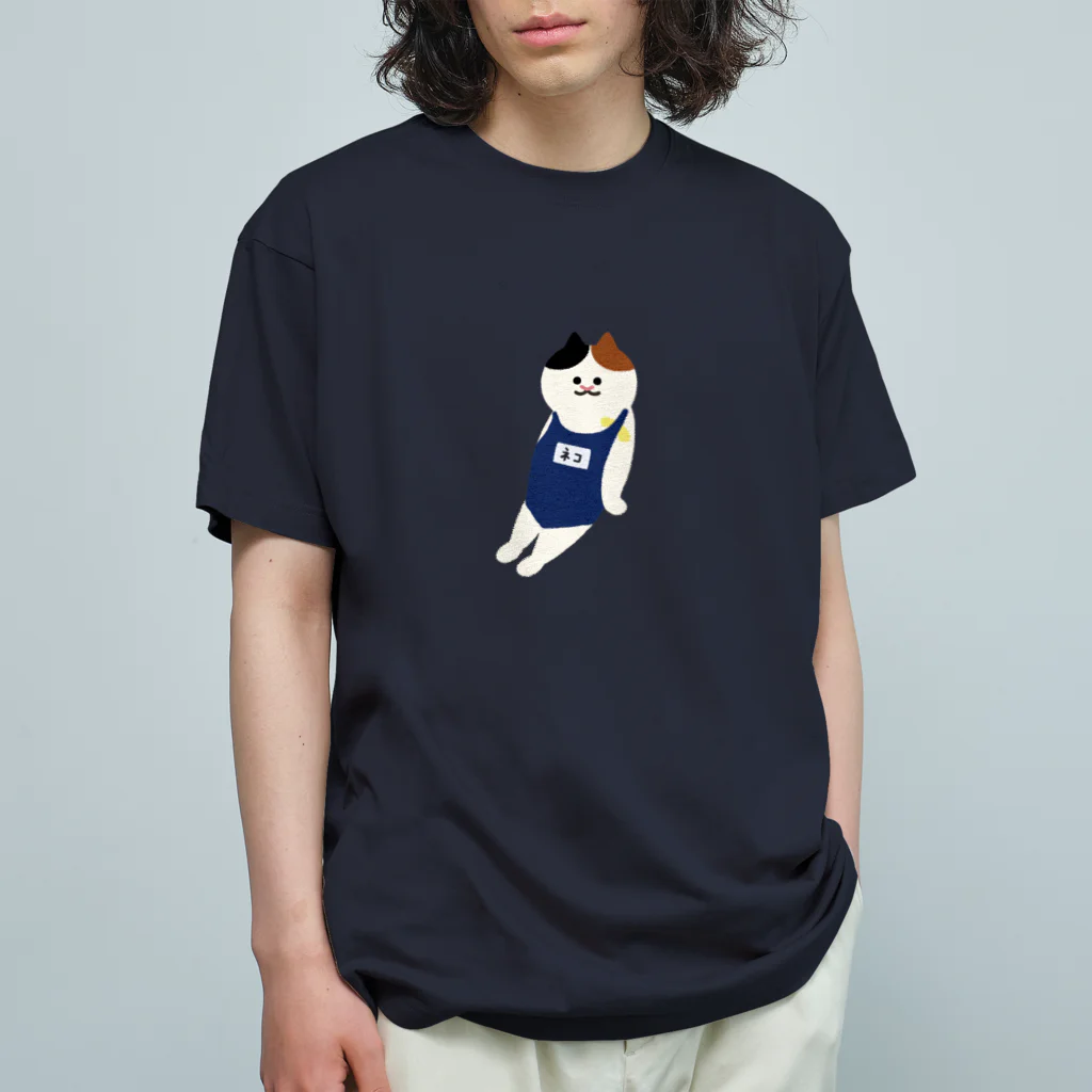 SUIMINグッズのお店の【大】スクール水着のねこ オーガニックコットンTシャツ