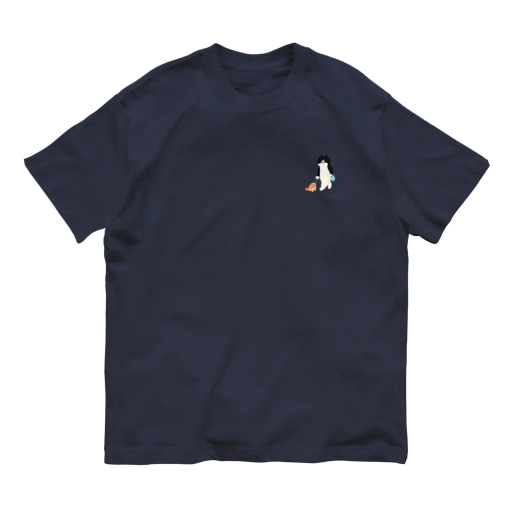 SUIMINグッズのお店の【小】忠実な海老握り Organic Cotton T-Shirt